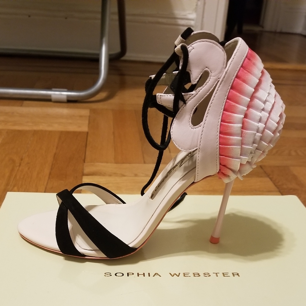 Sophia Webster Suede Flamingo Sandals